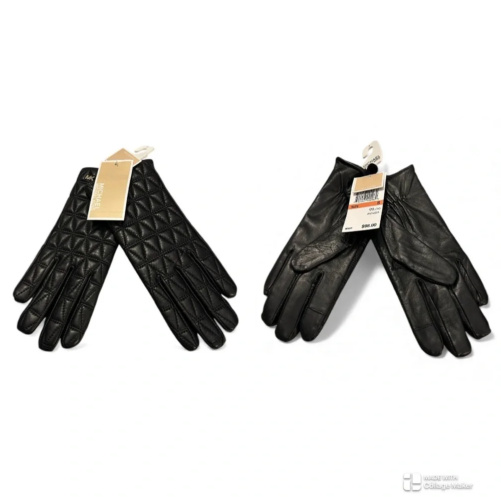 Michael Kors NWT Quilted leather tech gloves